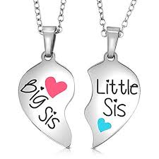 Maybe you would like to learn more about one of these? Sheridanstar Set Of 2 Piece Heart Halves Matching Big Sis Little Lil Sis Sisters Necklace Jewelry Easter Gift Set Sister Necklaces For 2 Big Sis Pink Little Sis Blue Walmart Com Walmart Com