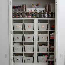 This craft closet designed with the elfa system from the container store is. Craft Room Ideas Design Ideas