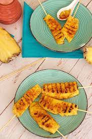 So cut the fresh pineapple lengthwise. Spicy Grilled Pineapple Spears The Tasty Chilli