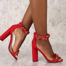 Nwot Qupid Heels 6 Red Heels With Gold Qupid Heels Heels Red Heels