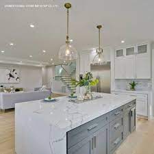 The kitchen is often the very nerve center of the home, so having the right kitchen cabinets becomes essential. China Ftgs20601 Bianco Calacatta Artificial Quartz Slabs Hot Sale For Bathroom Vanity Kitchen Cabinets Tops Photos Pictures Made In China Com