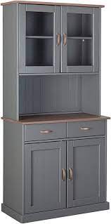 Get free shipping on qualified display cabinets or buy online pick up in store today in the furniture department. Inter Link Fsc Country House Style Buffet Display Cabinet Solid Wood Grey Sepia Brown Dining Room Kitchen Amazon De Kuche Haushalt