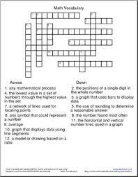 Crossword Puzzles Math Vocabulary Puzzles And Answers Crossword