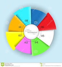 Concept Of Business Infographics With Pie Chart Stock