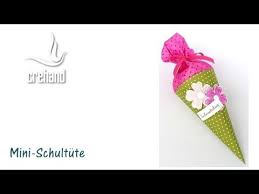 Mini Schultute Mit Crehand Und Stampin Up Schultute Basteln Tute Basteln Videoanleitungen