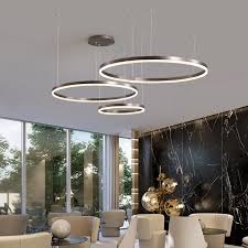 Could be fully dimmable when used with dimmable. Lukloy Large Rings Pendant Lights Led O Kitchen Dining Modern Chandelier Light Living Room Loft High Ceiling Lighting Fixtures Chandeliers Aliexpress