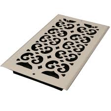Decor Grates 6 In X 12 In White Steel Scroll Wall And Ceiling Register S612w Wh The Home Depot Wall Registers Air Return Cold Air Return