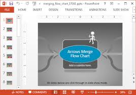 Merging Arrows Animated Flowchart Powerpoint Template