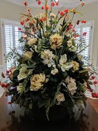 They regularly placed cut flowers in vases. Extra Large Floral Arrangement Monochromatic Arrangement Etsy Large Floral Arrangements Large Flower Arrangements Floral Arrangements