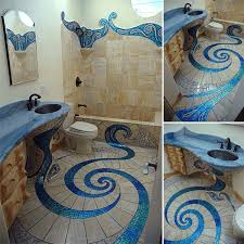 Unusual Bathroom Tile Designs With Spiral Floor Ideas Mosaic Bathroom Mosaic Bathroom Tile Mermaid Bathroom