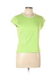 details about daisy fuentes women green active t shirt l