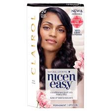 Divide hair into 4 sections for easier application. Clairol Nice N Easy Hair Color 2v Plum Black Walmart Com Walmart Com
