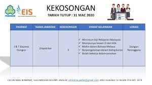 Sebarang pertanyaan atau maklumat kerja kosong untuk disebarkan sila hubungi admin di facebook page jawatan kosong terengganu. Myfuturejobs Sur Twitter Iklan Jawatan Kosong J T Ekpress Dungun Terengganu Menawarkan Jawatan Kosong Kepada Para Pencari Kerja Di Sekitar Terengganu Sekiranya Anda Ingin Membuat Permohonan Sila Emelkan Resume Anda Kepada Amiraliza Jaafar Gmail