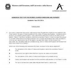 Pubblicato Il Testo Della Prova Di Ammissione Medicina In Lingua Inglese 2013 Tutor Up Preparazione Test Di Ammissione