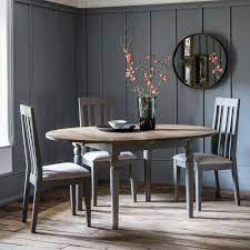 Kitchen table round slate topped , slate topped circular farm tables, antique round slate table. Rural Round Ext Oak Dining Table 1 2 1 85m Insideout Living