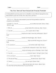 This That These Those Demonstrative Pronouns Worksheet Compound Words Worksheets Word Formation Verb Worksheets