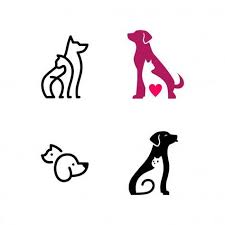 Dog Cat Pet Negative Space Line Logo Icon Dog Logo Design Pet Logo Design Cat And Dog Tattoo
