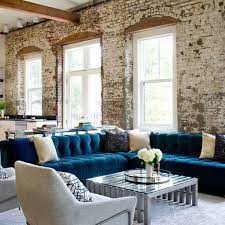 Room Redo Blue Sectional Contemporary Living Room Minimalist Living Room Decor Living Room Loft Luxury Living Room