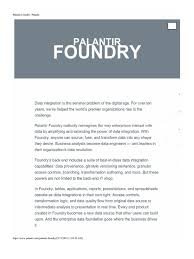 News / events / financials. Palantir Foundry Booklet 1