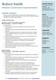construction superintendent resume
