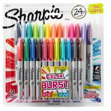 Sharpie Colour Burst Fine Point Permanent Markers 24 Pack