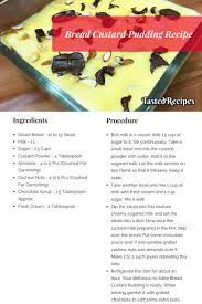No Bake Bread Custard Pudding Tastedrecipes Recipe Cooking Recipes Desserts Recipes Dessert Recipes
