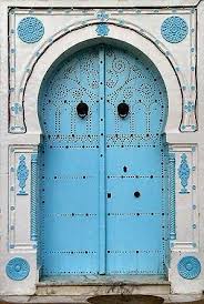 Architecture Orientale Porte Tunisie Maghreb Bleu Pale Porte Fenetre Portes Bleues Portes
