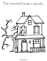 This cute and slightly spooky haunted house coloring page is perfect for adults or kids. The Haunted House Is Spooky Coloring Page Twisty Noodle