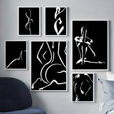Search images from huge database containing over 290,000 silhouettes. Black White Sexy Woman Body Art Modern Wall Art Canvas Painting Nordic Posters And Prints Wall Pictures For Living Room Decor Painting Calligraphy Aliexpress