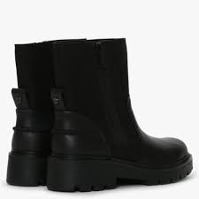 Ugg Polk Black Leather Biker Boots Lyst
