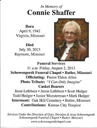 Connie Luann Hedger Shaffer (1942-2013)