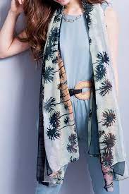 million carats ヤシ柄スカーフ ブラック スタイル カジュアルスタイル スカーフ