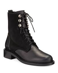 Aquatalia Womens Ali Studded Weatherproof Lace Up Booties