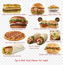 It's been linked to an increased risk of conditions such as obesity, type 2 diabetes, depression and cancer. Top 10 Healthy Fast Food Options For Lunch Burger King Clipart 3906800 Pikpng