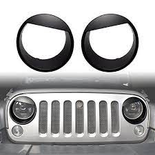Diytuning Angry Eyes Front Lights Trim Cover Headlight Bezels For Jeep Wrangler Jk Jku Unlimited Rubicon Jeep Wrangler Jk Exterior Accessories Jeep Tail Lights