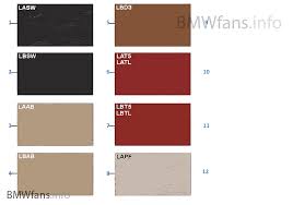 Sample Chart Upholstery Colors Leather Bmw Z4 E85 Z4 2 2