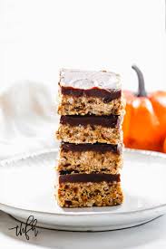 Can be made as oatmeal raisin cookies or with chocolate chips. Gluten Free Vegan No Bake Crispy Pumpkin Spice Squares