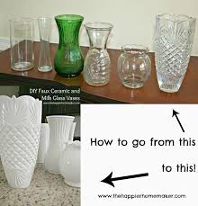 Diy Vase Makeover Go From Blah To Faux Milk Glass Or Ceramic Vases In No Time Diy Vase Home Crafts Home Diy