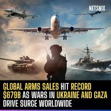 Global arms sales jumped sharply last year, reaching a record $679 billion. A new SIPRI report links the rise to the wars in Ukraine and Gaza, as governments rush to buy weapons,