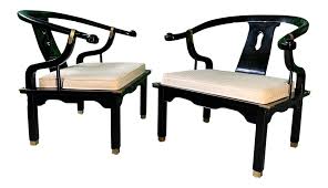 James Mont Style Horseshoe Chairs By Century A Pair James Mont Sofas And Chairs Century Furniture