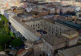 Aerial View The Cortile Del Belvedere Belvedere Courtyard Vatican Rome Designed By Beamante 1506 Facade Architecture Renaissance Architecture Architecture