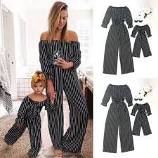 Black And White Attire Family Photos Family Matching Casual Black White Jumpsuit For Mother And Daughter Blu Bambina Mommy Daughter Outfits Mother Daughter Matching Outfits Daughters Clothes