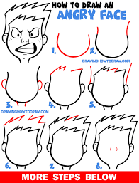 How To Draw Cartoon Facial Expressions : Angry, Furious, Mad - How To Draw  Step By Step Drawing Tutorials