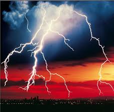 Brilliant Lightning Strike Over The City