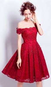 Off The Shoulder Red Short Wedding Dresses Lace Reception A Line Style With Beading Tj014 119 Gemgrace Com Short Wedding Dress Homecoming Dresses Short Lace Wedding Dress