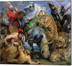 The Canvas Print Featuring The Painting The Tiger Hunt By Rubens Peter Paul Rubens Hunting Painting Vintage Art Prints