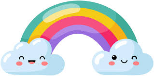 Je regenboog is nu bijna klaar! Tekeningen Stickers Regenboog Met Vrolijke Wolken Tenstickers