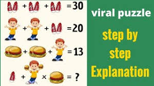 99% of the people failed to solved this puzzle. Puzzle Solve Viral Math Puzzle Shoes Boy Burger Puzzle Picture Puzzle Math Equation Puzzle Youtube