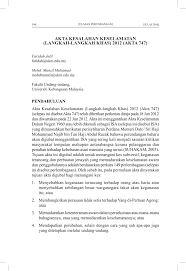 Kanun prosedur jenayah (akta 593) : Pdf Ulasan Perundangan Akta Kesalahan Keselamatan Langkah Langkah Khas 2012 Akta 747