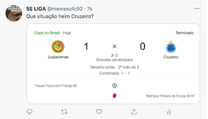 Please also look below at our comprehensive juazeirense vs cruzeiro h2h, results and stats below to help you make a decision on your bet. Juazeirense X Cruzeiro Veja O Memes Da Eliminacao Do Cruzeiro Na Copa Do Brasil Nesta Quarta Feira 09 06 Mais Nacional